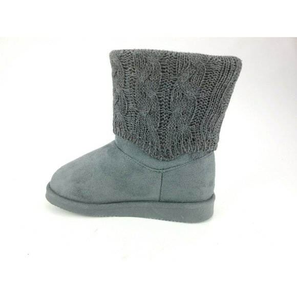FabKids Girls Knit Sweater Cuff Winter Boots 11 - Picture 2 of 7
